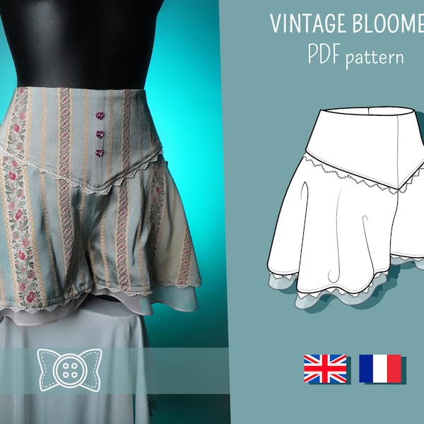 Vintage Bloomer Shorts (Sizes 34-46) - PDF Sewing Pattern