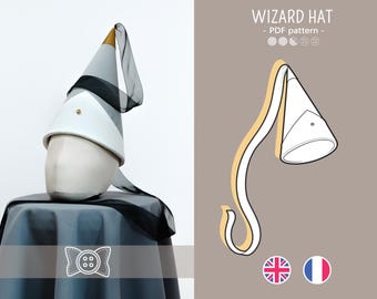 QIFREY COCO hat PDF pattern, Witch hat atelier - 7 sizes available