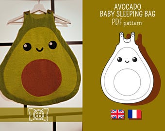 AVOCADO BABY sleeping bag PDF pattern, newborn to 24 months old