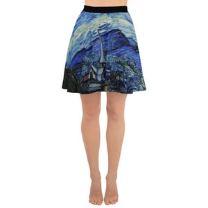 SMART SKIRTS* The Starry Night (1889) Vincent Van Gogh Skater Skirt