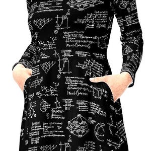 Maths Midi Dress with POCKETS