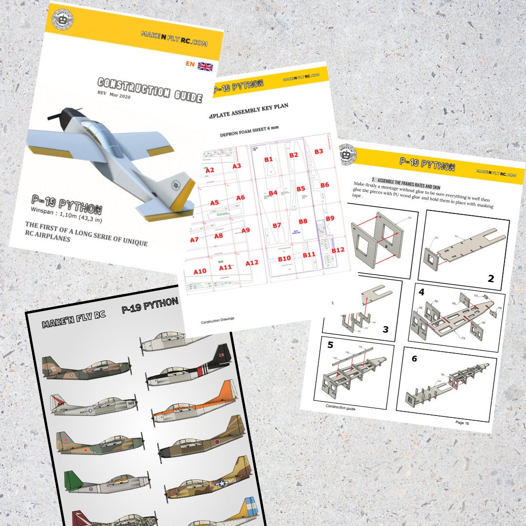 DIY Foam RC Plane - PDF Plan-p19 Python - Instant Download - Etsy