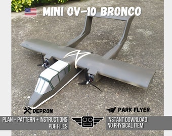 Mini OV-10 Bronco- Depron RC Airplane - PDF plano y patrón - Parkflyer - Fun Fly - Descarga instantánea