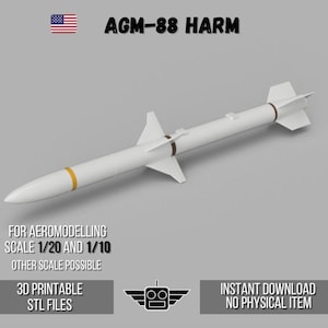 AGM-88 HARM Replica STL Files – 3D Printing Aeromodelling (Digital Download)