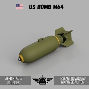 Pliki STL repliki bomby AN/M64 USA do druku 3D (natychmiastowe pobranie)