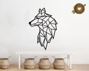 Vector for CNC Laser milling cutting Vector plan. Geometric mural on the wall of the Wolf