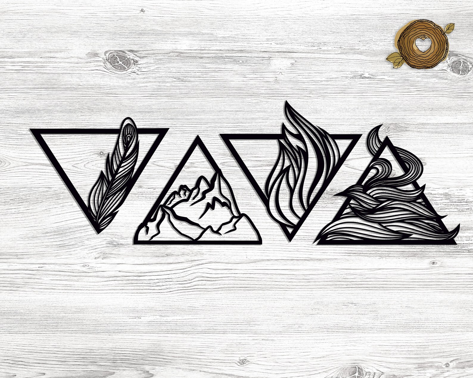 Wall panel Four Elements Triangle SVG Sacred Geometry SVG Etsy
