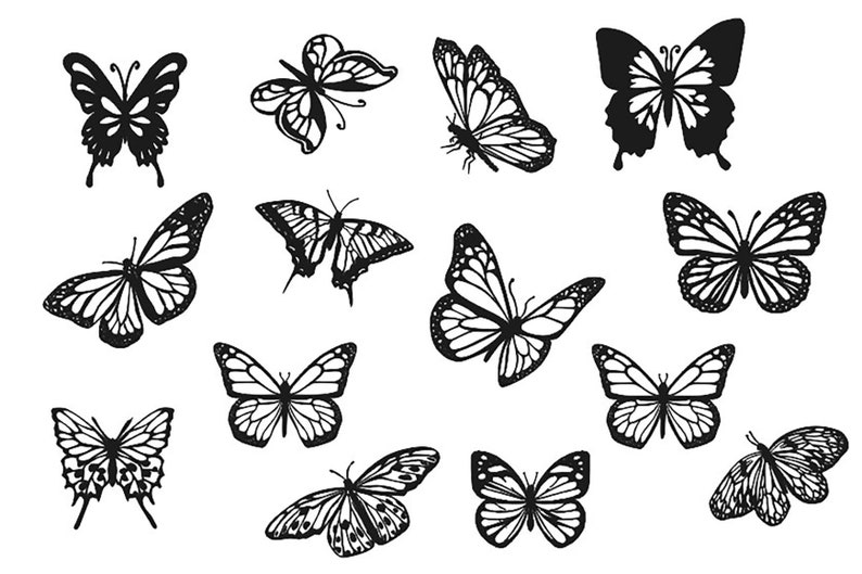 Butterfly Wall Art Decoration. 14 items. Vector dxf cdrsvg | Etsy