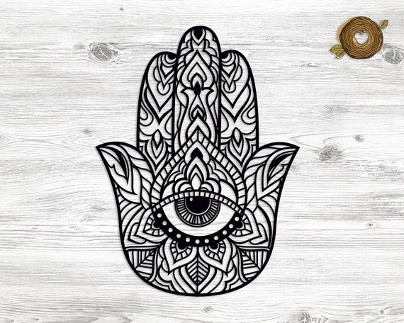 Hamsa Hand SVG Yoga Hand SVG Hamsa Wall Hanging Boho Hand | Etsy