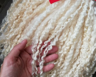 Organic Washed Mohair for Doll Hair 10-12&quot; / Teeswater Fleece – Soft & Natural
