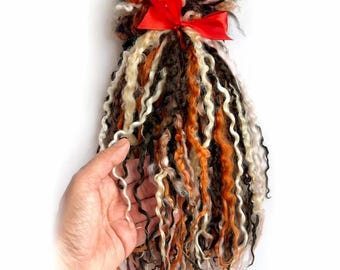 オーガニック・ティーズウォーター・モヘア・ロックス、ミックスカラー、人形の毛の植毛用（60グラム）