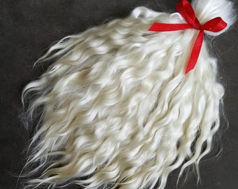 Long Angora goat fleece for doll hair / washed and brushed / for Reborn, BJD, Monster high, OOAK  and etc