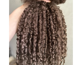 手染めチョコレートティーズウォーターフリース：オーガニックドールヘア 10～12インチ