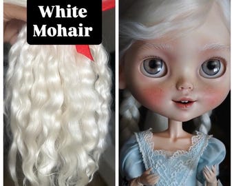 Lujoso vellón largo de cabra de angora - Cabello lavado para muñecas Reborn, BJD, OOAK - 60 g / 2.11 oz