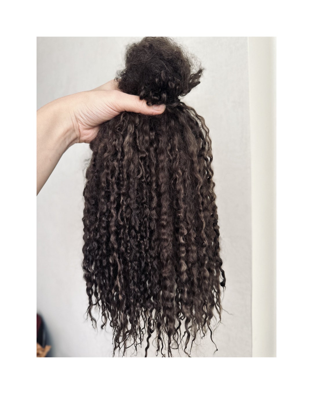 Hand Dyed Dark Chocolate Teeswater Fleece: Organic Curly Locks for Doll ...