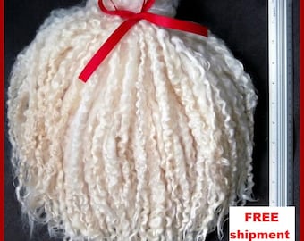 ティーズウォーター ウールロービング（人形の髪、BJD ブライス用フリース、紡績糸用）（30g/1オンス）