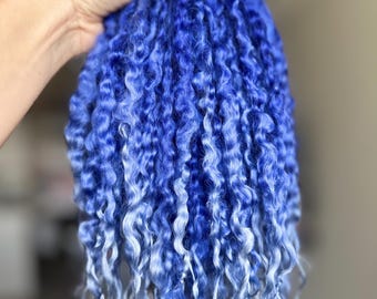 ウルトラマリン・ティーズウォーター・モヘア・フリース：オーガニック・ドールヘア、10～12インチ