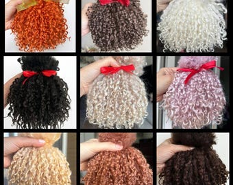 60 g / 2,11 oz de laine de mohair de Teeswater et de Wensleydale biologique teinte à la main, mèches courtes de 5-7 po.