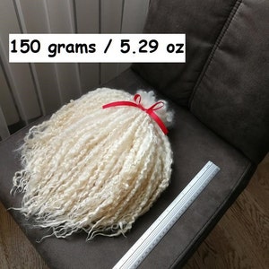Organic washed mohair for doll hair 10-12" long /  Teeswater fleece