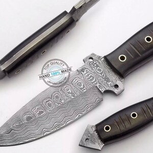 9.25&quot; Custom Handmade Damascus steel Full Tang Tactical Knife, (AA-0330-2) Hunting knife, Anniversary gift, Gift for father