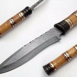 13.50&quot; Custom Handmade Damascus Steel Hunting Knife, (793) Birthday Gift, Husband Gift, Gift for brother, Anniversary gift, Gift for father