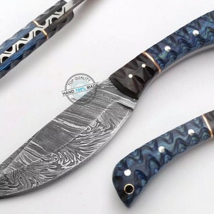 9.00&quot; Custom handmade Damascus Skinning Knife, (2114) Chef gift, Boyfriend gift, Husband gift, Gift for father, Anniversary gift