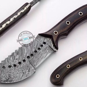 9.75&quot; Custom Handmade Damascus Steel, Tracker knife (AA-0127-14) Hunting knife, Gift for boyfriend, Anniversary gift, Gift for father