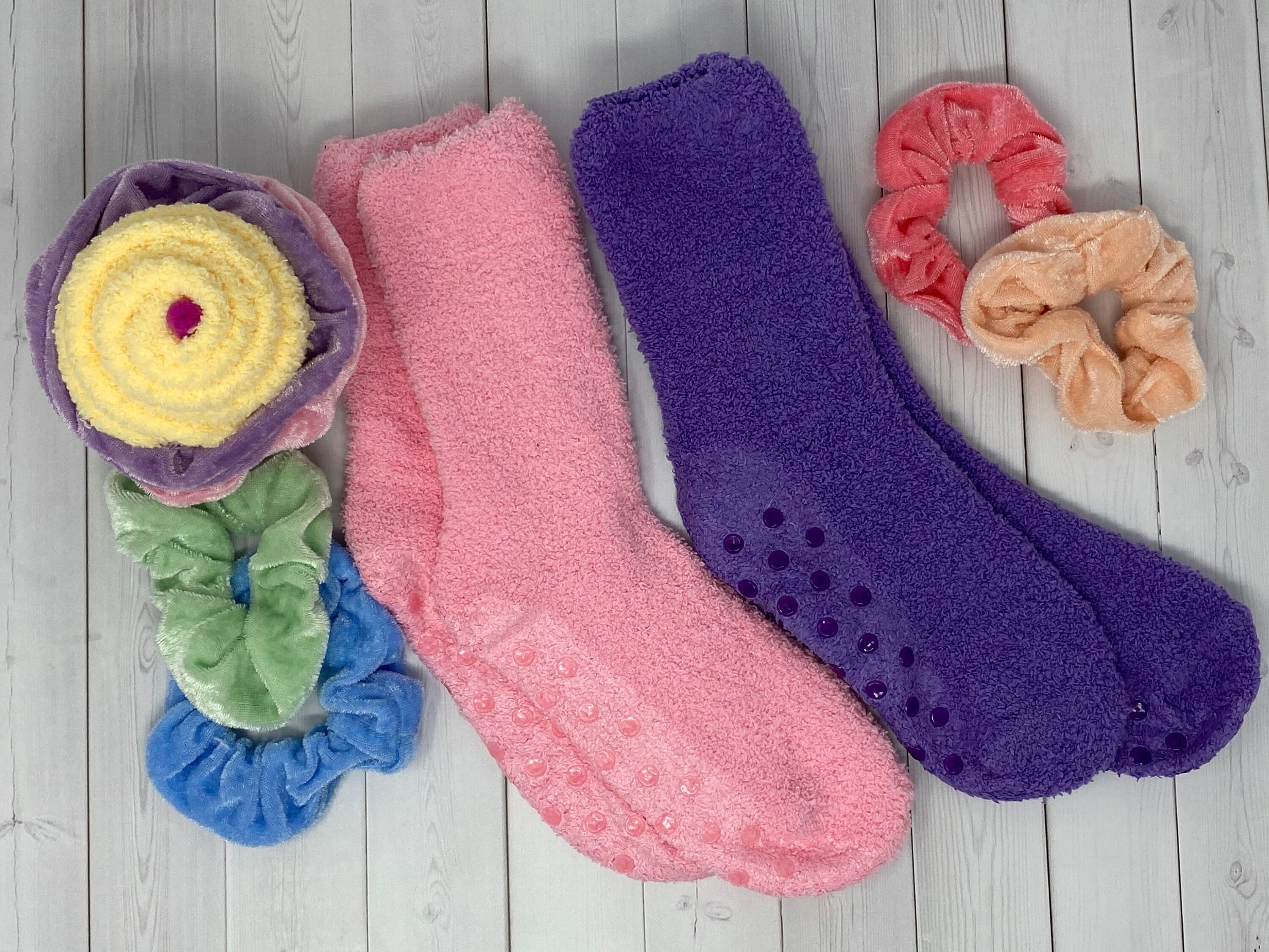 Box of 9 Themed Fuzzy Sock Cupcakes with Scrunchies. Birthday Etsy