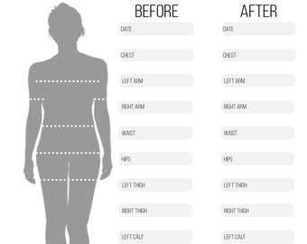 Body Measurement Tracker,Weight Loss Tracker,Body Measurement Planner,PDF Printable,PDF Instant Download,Digital Download