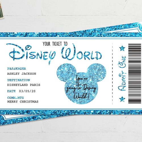 Printable Ticket to Disneyland Paris Boarding Pass Surprise - Etsy Ireland
