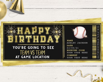 fake baseball ticket etsy