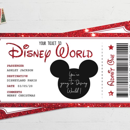 Printable Ticket to Disneyland Paris Boarding Pass Surprise - Etsy UK