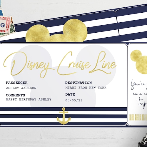 Disney Cruise Ticket Printable Boarding Pass Editable File Etsy