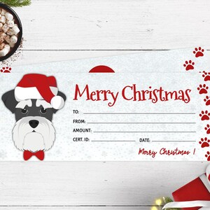 Dog Christmas Gift Certificate Template, Pet Shop Editable Gift ...