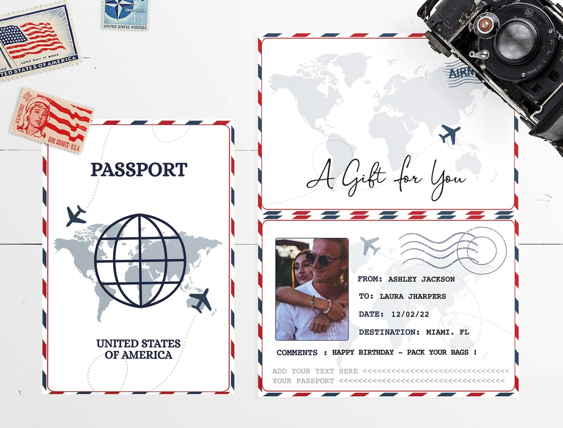 Forfait pour annoncer un voyage surprise carte - Etsy France