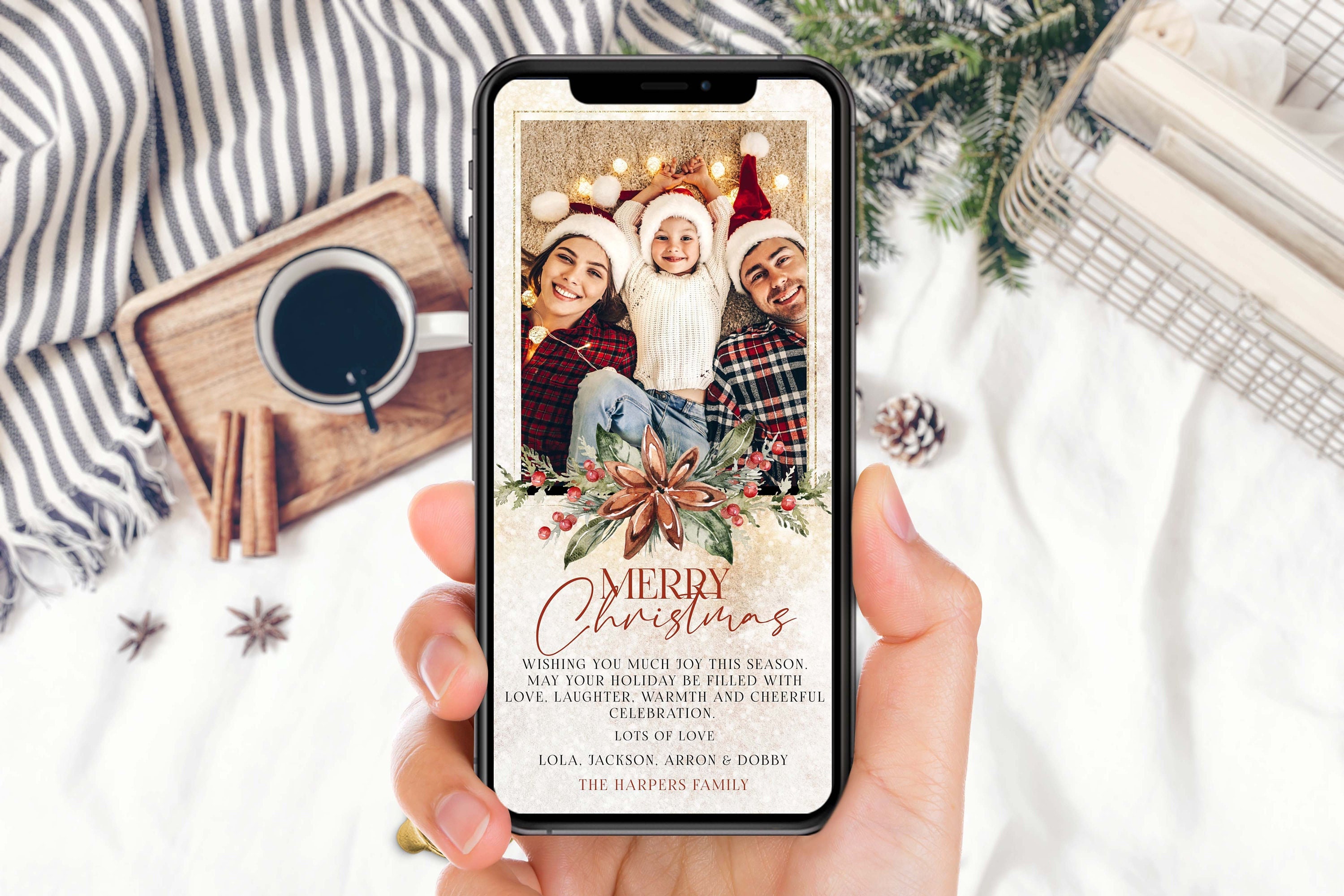 Electronic Christmas Cards With Photo Holiday Photo Ecard Etsy