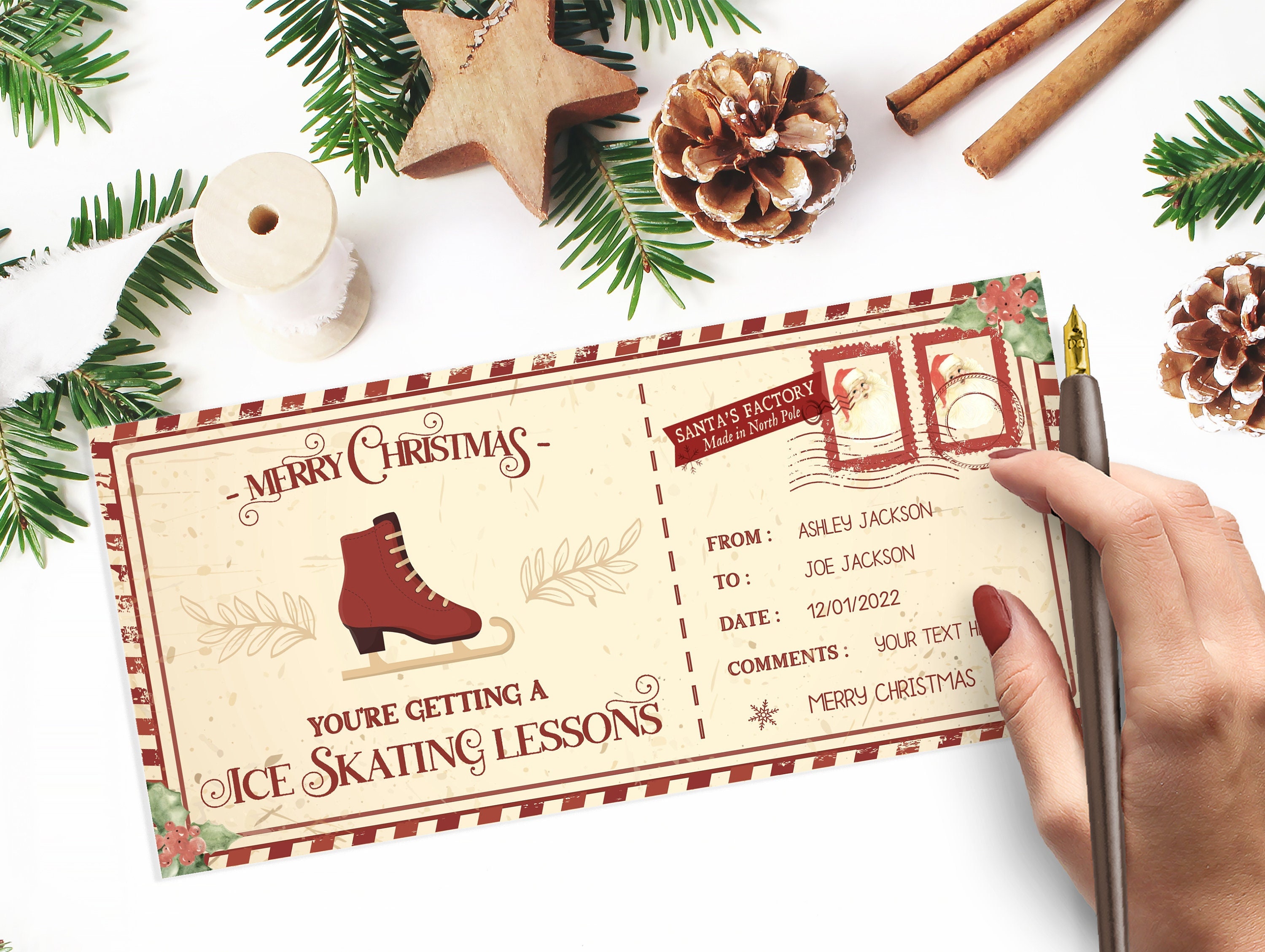 Merry Christmas On Ice 2022 Ice Skating Voucher Ice Skating Christmas Gift Christmas | Etsy