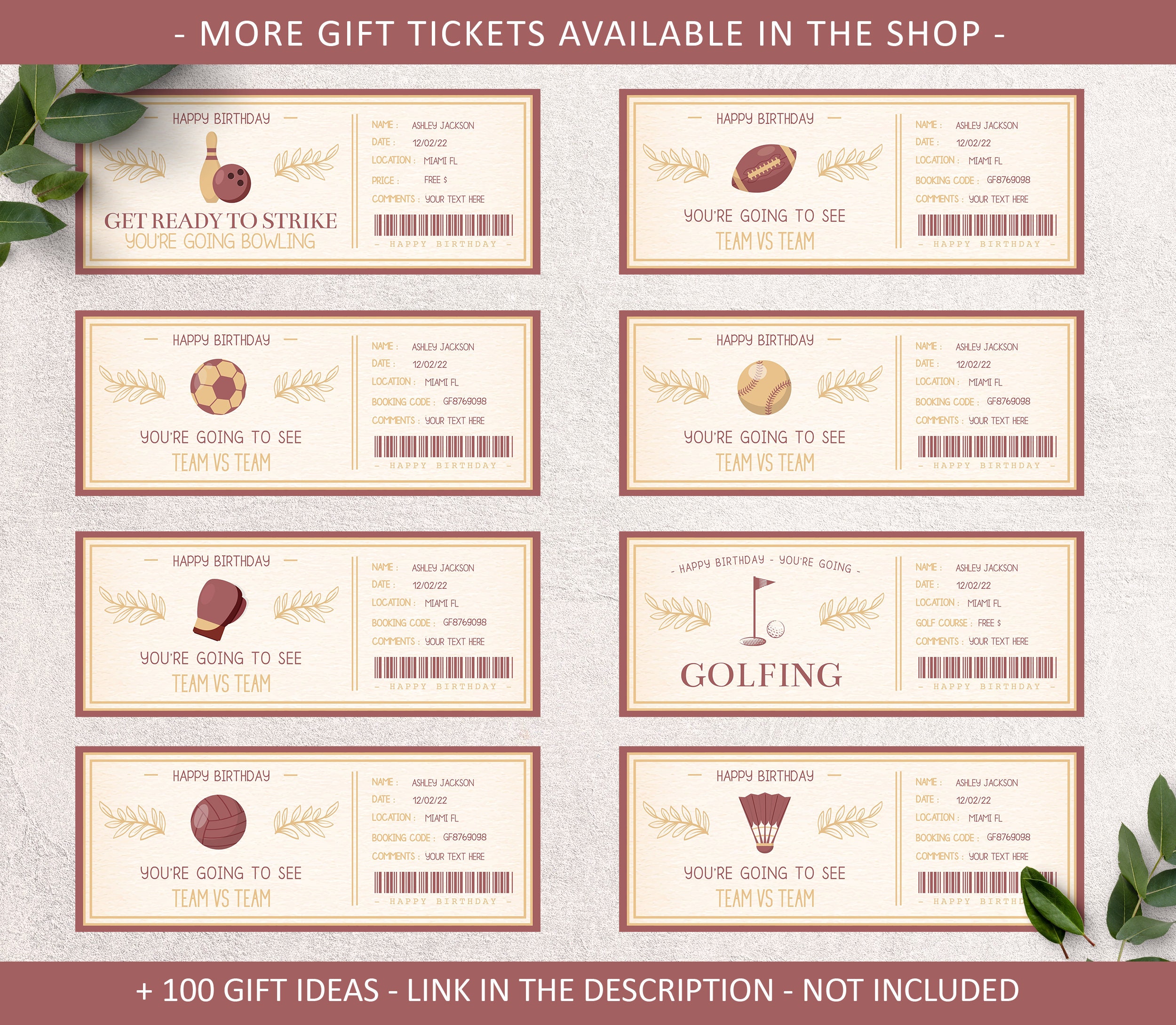 Custom golf Ticket Printable golf ticket Surprise Golfing Etsy