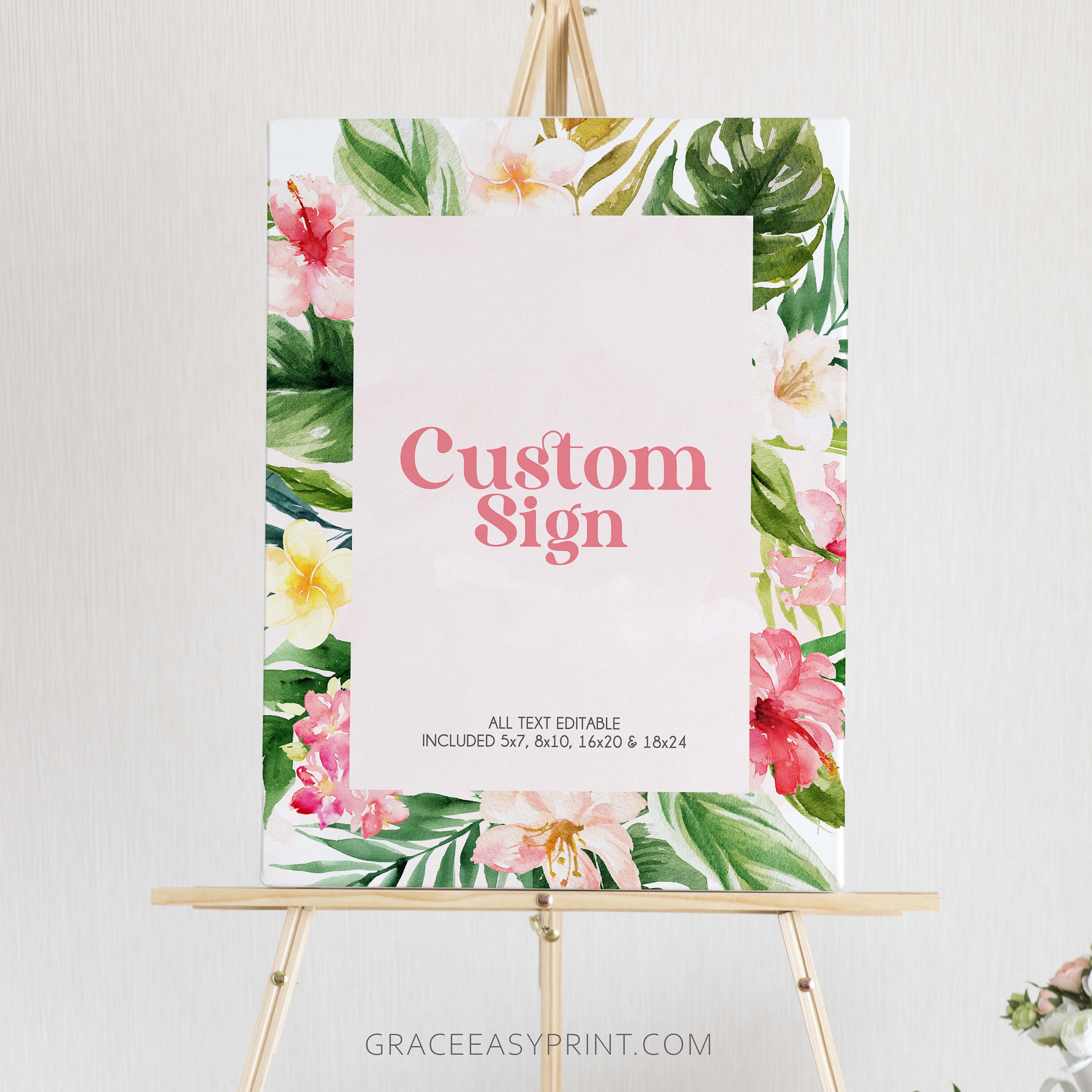 Birthday Custom Sign Printable Hawaii Birthday Sign Template - Etsy