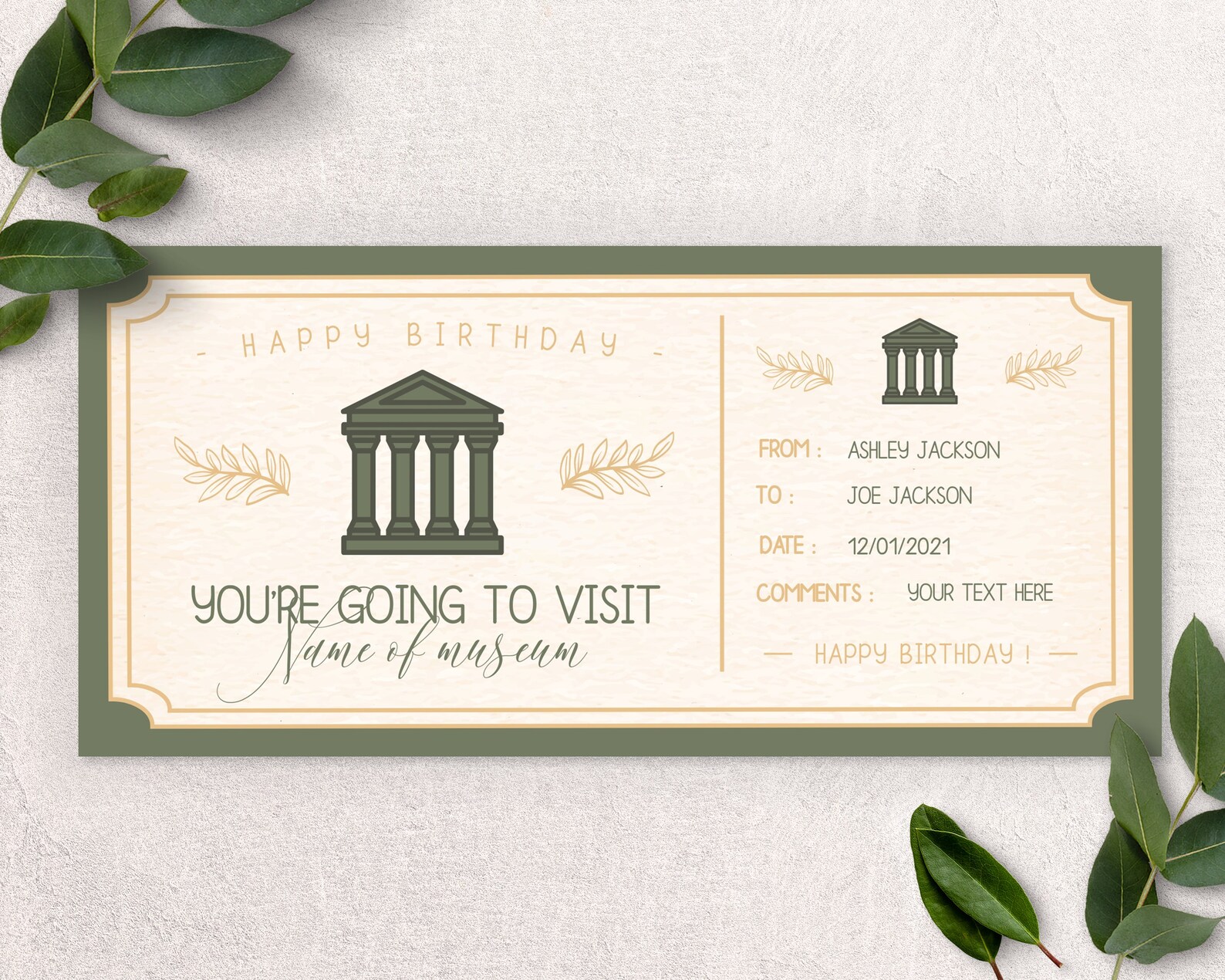 Museum voucher Museum ticket gift ticket birthday gift | Etsy