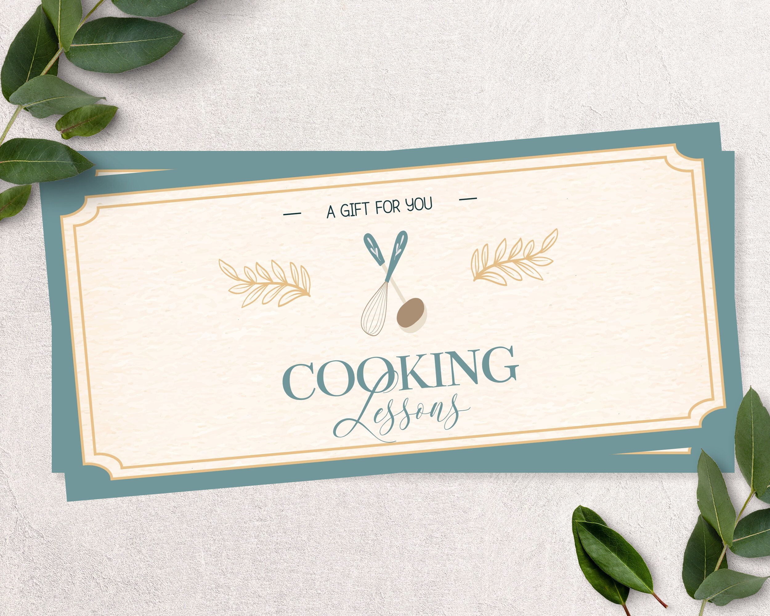 COOKING LESSONS GIFT Ticket Custom Gift Ticket Surprise Etsy