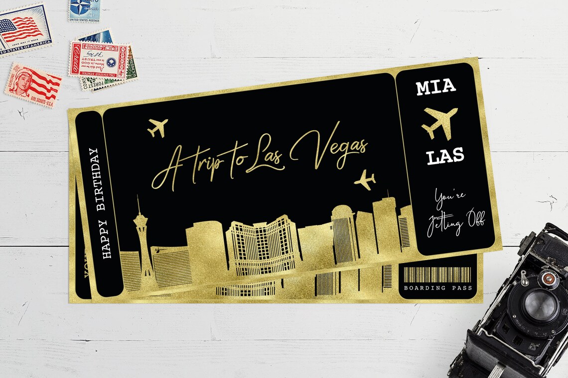 LAS VEGAS Boarding Pass Boarding Pass Template Surprise Etsy UK