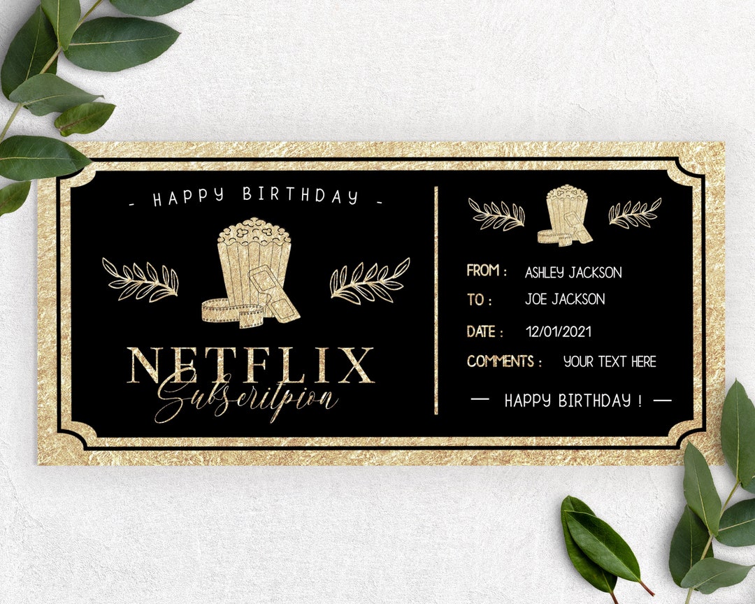 Netflix Subscription Gift Voucher, Cinema, Movies Subscription Voucher