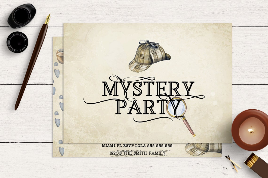 mystery-party-invitation-mystery-birthday-murder-mystery-etsy