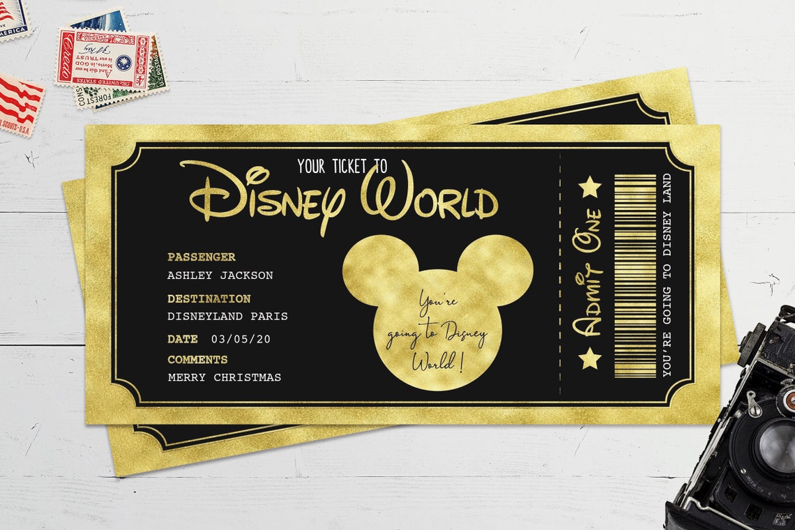 Biglietti Disney Trip Viaggio Disney a sorpresa DisneyLand | Etsy