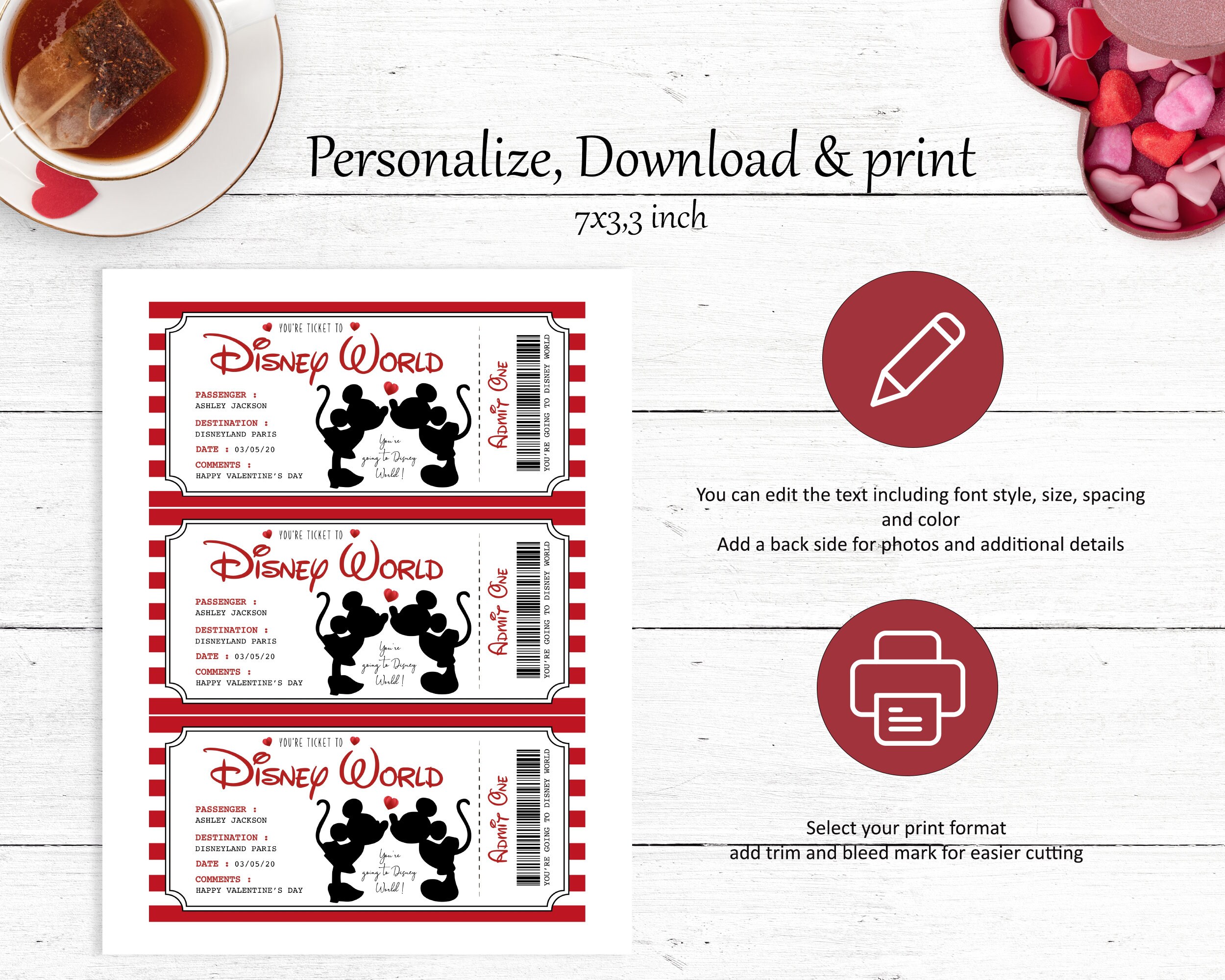 Boleto de Disney Disney Surprise Ticket Disney Ticket Etsy