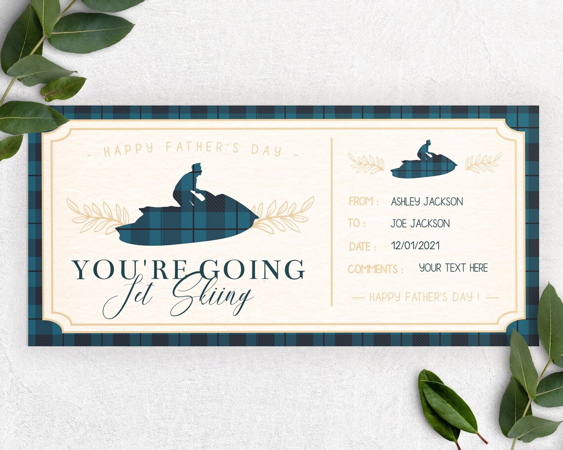 Jet ski Gutschein Vatertag GeschenkGutschein JetSki Etsy