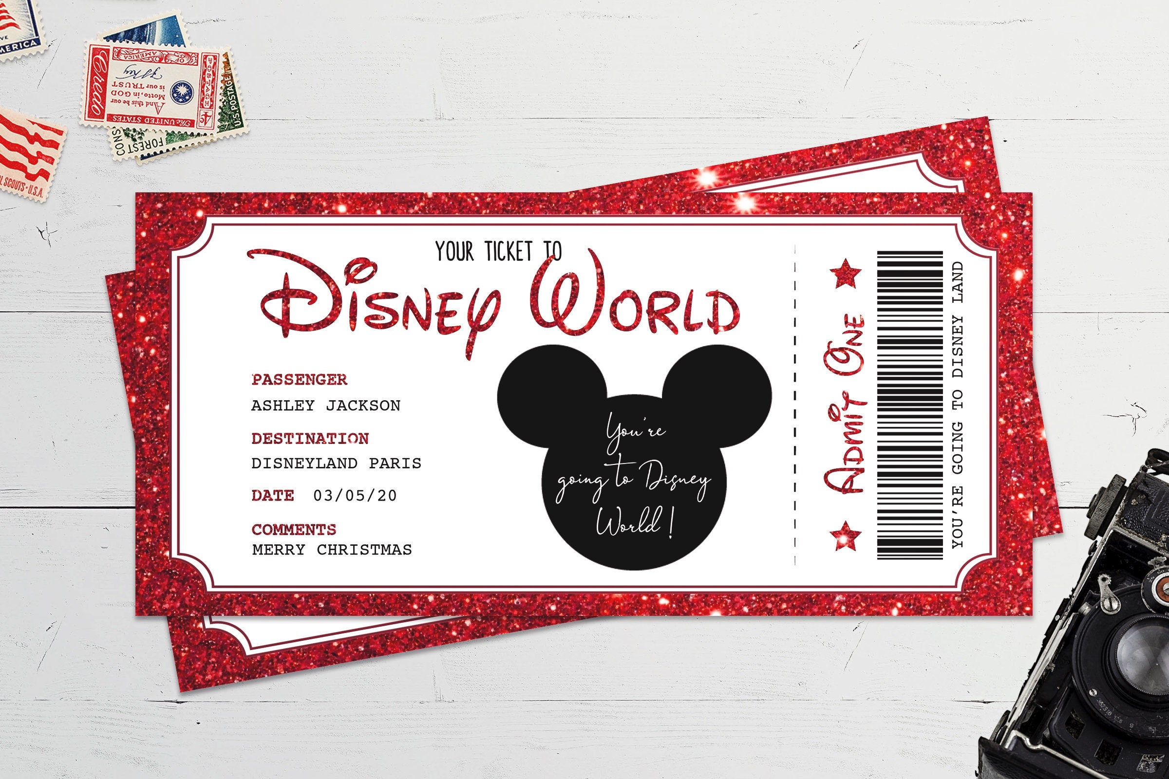 Boletos de viaje de Disney viaje sorpresa de Disney Etsy España