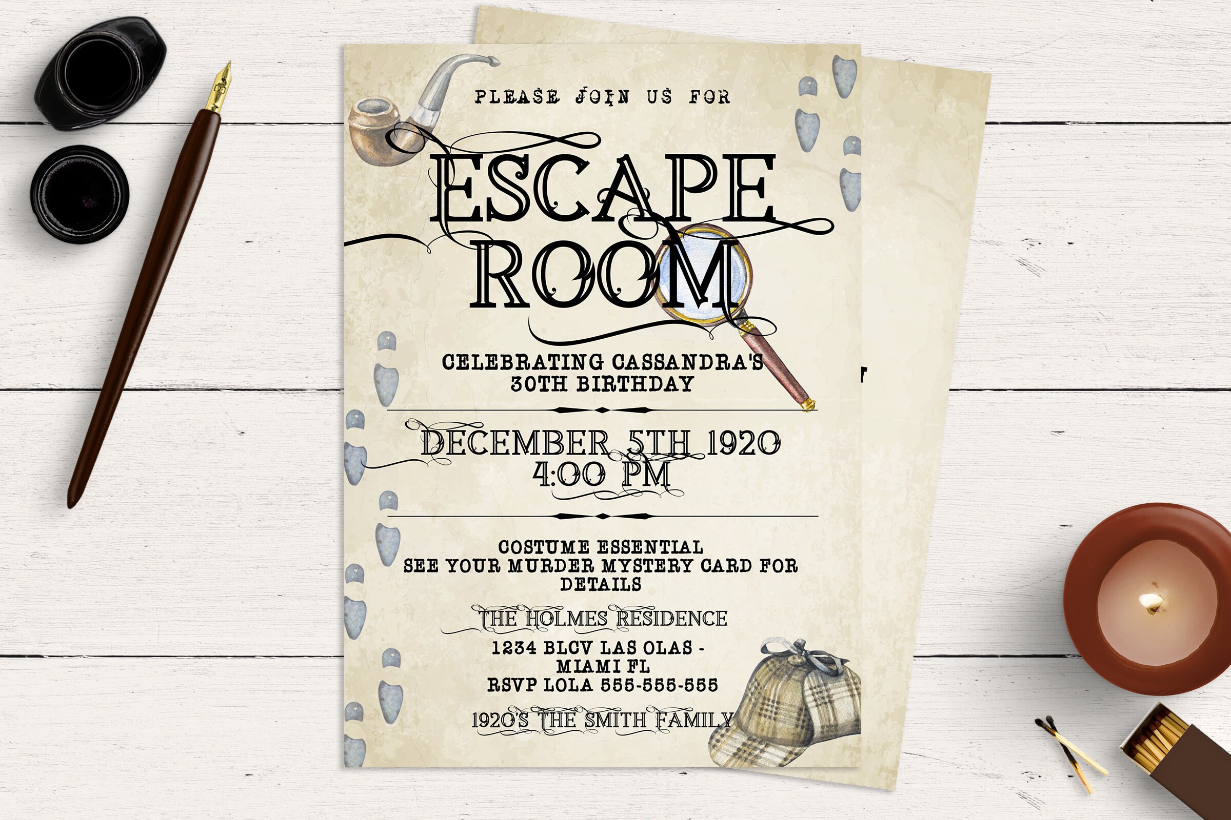 ESCAPE ROOM INVITATION Escape Room Party Murder Mystery Spy Etsy UK