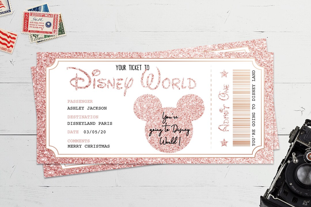 Printable Theme Park Gift Template Surprise Theme Park Trip Reveal